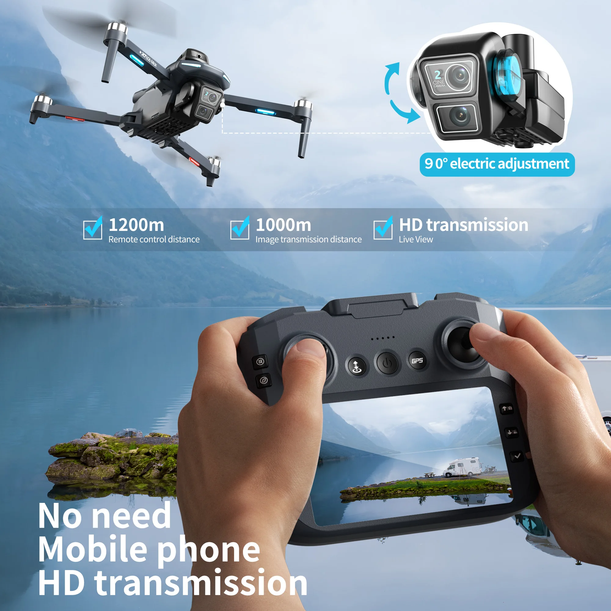 طائرة لينوفو XT606 MAX بدون طي - مراجعة Drone Photogrammetry وسعره